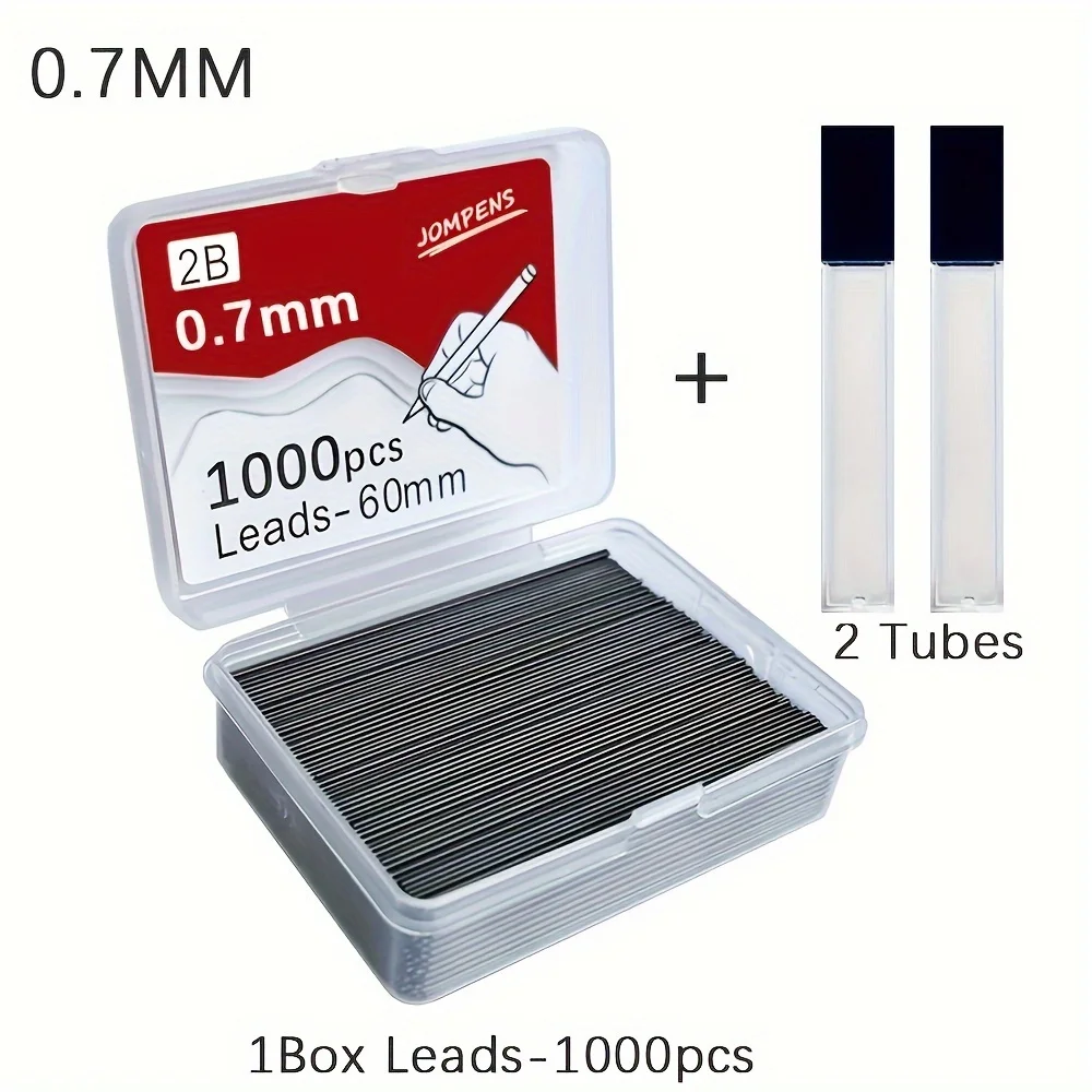Druckbleistiftmine 0,5 0,7 0,9 mm 2B 60 mm Kunstzeichnung Automatischer Bleistift Austauschbare Minen mit 2 Tuben Briefpapier – Detail 5