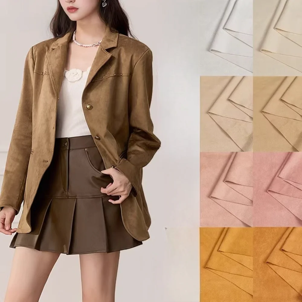 

Двусторонняя замшевая ткань для комфортной модной одежды, осенне-зимняя дизайнерская ткань для пошива одежды, продается на метры.