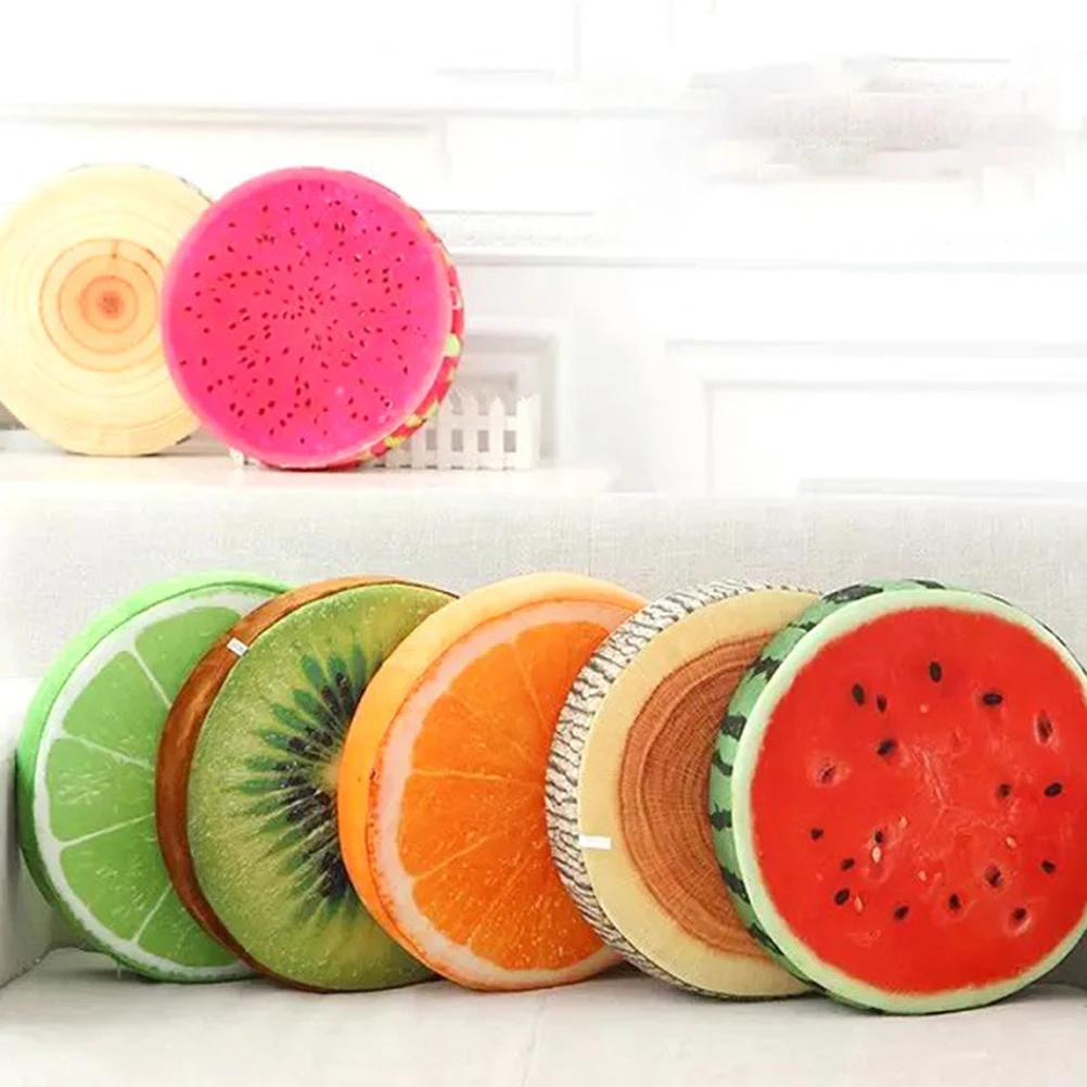 

Lovely Orange Seat Cushion Round Pillow for Office Chair Sofa Bedroom Fruit Style Comfortable Home Cushions