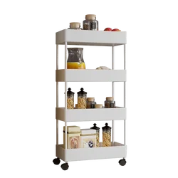 Trolley storage rack kitchen floor-standing multi-layer movable bathroom toilet storage rack bedroom snack storage