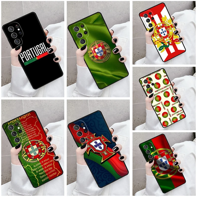 Phone Case For Samsung Galaxy S24 S23 S21fe S22 Ultra Plus Note 10 20 S8 S9 S10 Cover Portugal National Flag