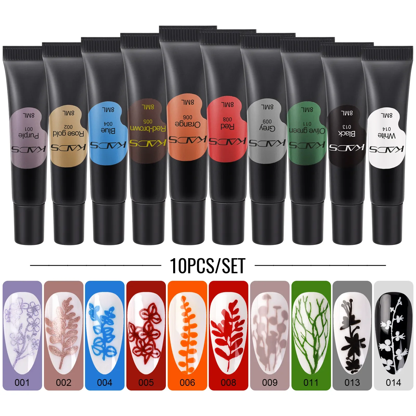 10PCS/Set Nail Art Stamping Gel Polish Semi-Permanent Varnishes Soak off UV Lacquers Acrylic Manicure Decoration DIY Kit Tools