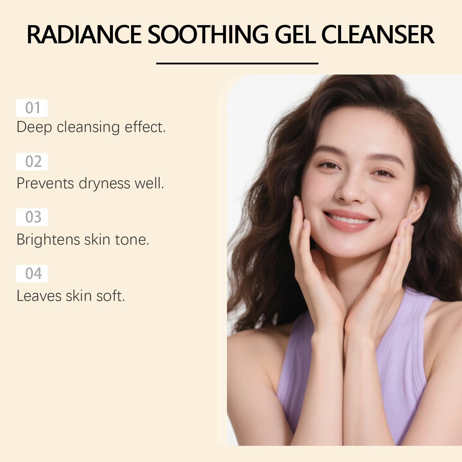 Radiance Soothing Gel Cleanser Skin Cleansing Brightening Hydrating Repair Face Foam Daily Cleanser for Sensitive Skin Skincare