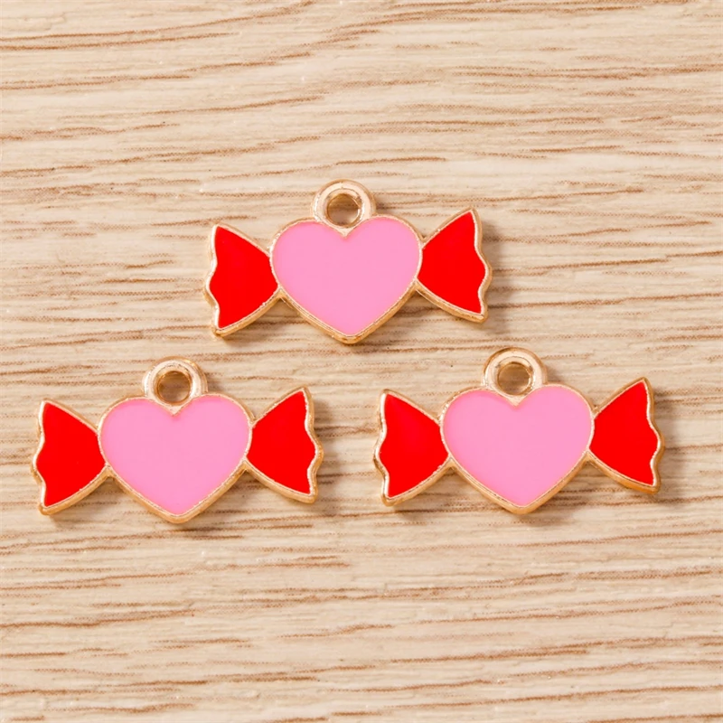 10 Stück süße Mix Valentinstag Charms Emaille Liebe Herz Brief Charms Anhänger passen Halsketten Ohrringe DIY Handwerk Schmuckherstellung – Detail 21