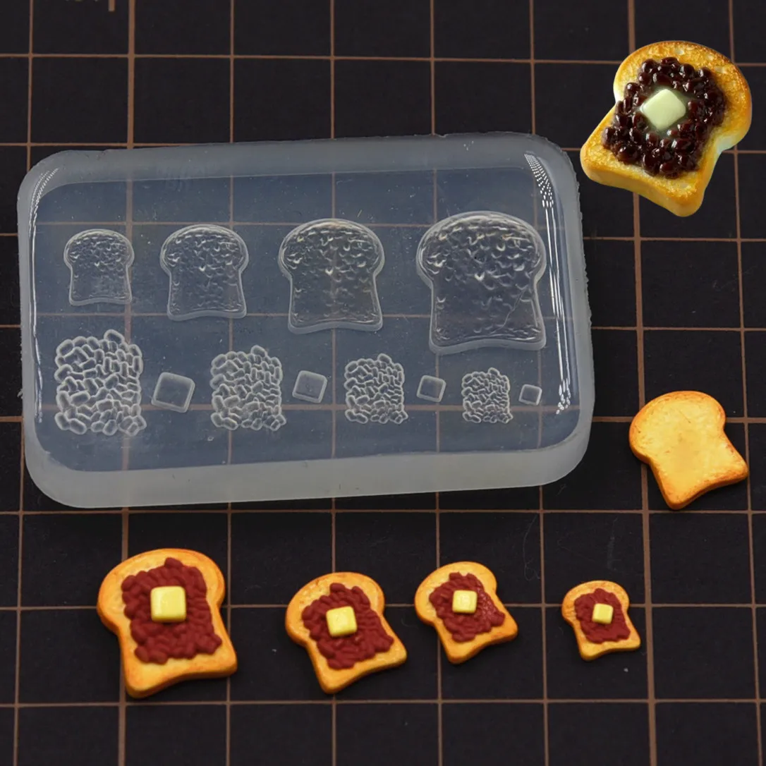 

Mini Red Bean Toast bread silicone molds pottery clay BJd Doll artiest mini handicraft diy molds