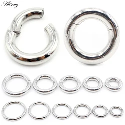 Alisouy 1PC Stainless Steel Large size Round Hinged Clicker Nose Septum Rings Clip Hoop Cartilage Earrings Body Piercing Jewelry