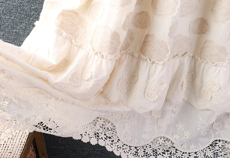 Vintage Mori Girl Floral Embroidery Hollow Out Cotton Skirts Women Spring Summer Elastic Waist Casual Loose A-Line Skirt