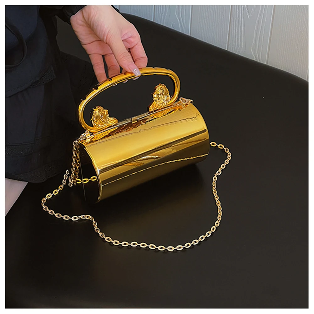 

Легкая роскошная модная женская вечерняя сумка через плечо с цепочкой и цилиндром, 2021, сумка с леопардовым дизайном, новый женский кошелек ярких цветов