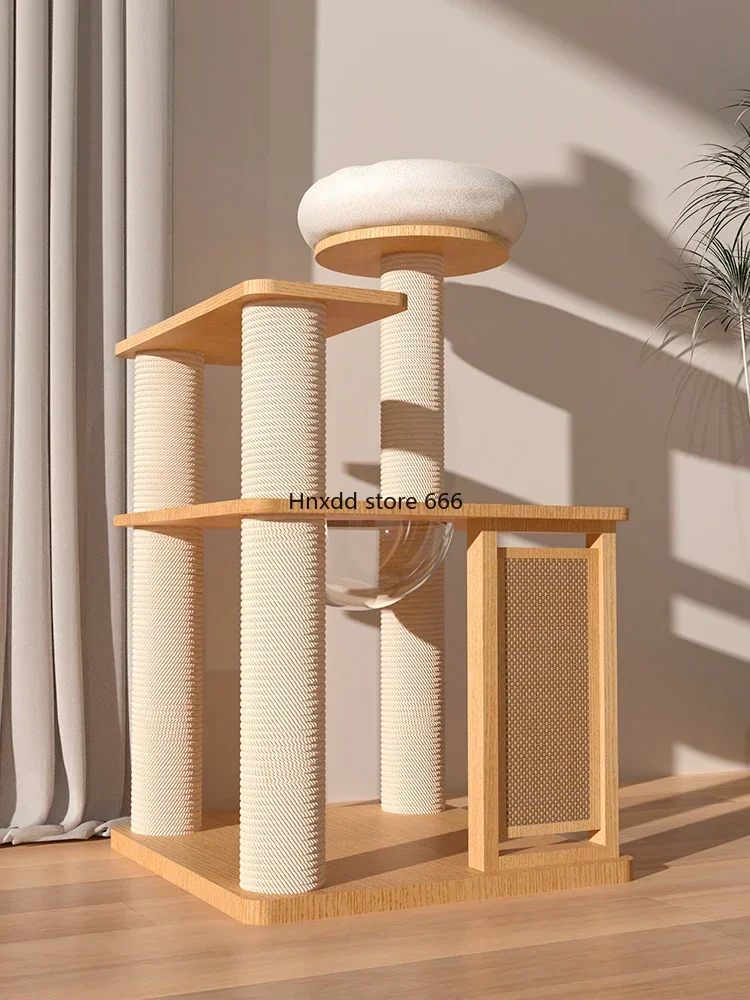 Lucky Treasure Solid Wood Cat Climbing Frame Large Cat Nest Integrated Luxury Jumping Platform Space Capsule