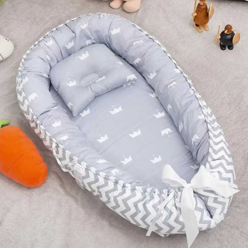 Cotton Baby Nest Bumper Sleeping Bed Portable Baby Crib Infant Cradle Cot Bassinet Travel Folding