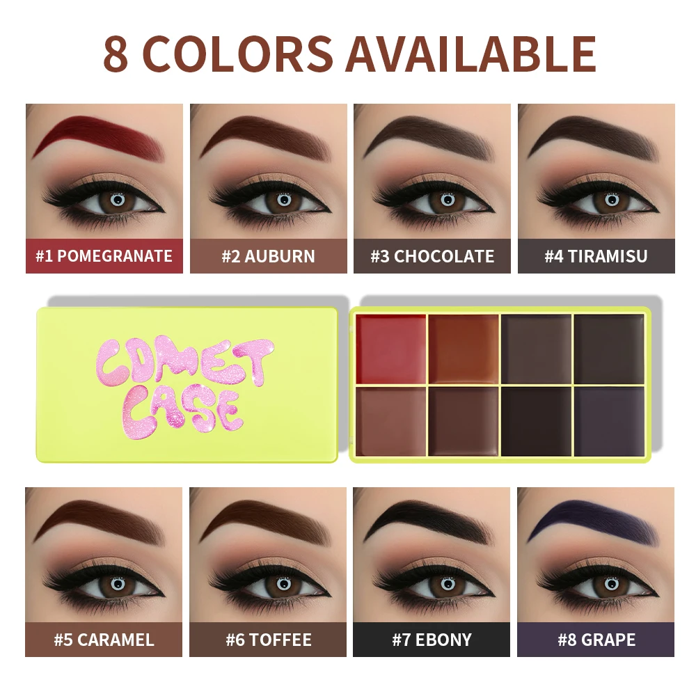 8-Farben-Creme-Highlighter-Palette für Highlight-Gesicht, Aufhellung, Highlighter, Rouge, Schimmer, wasserfestes Make-up-Werkzeug, Kosmetik