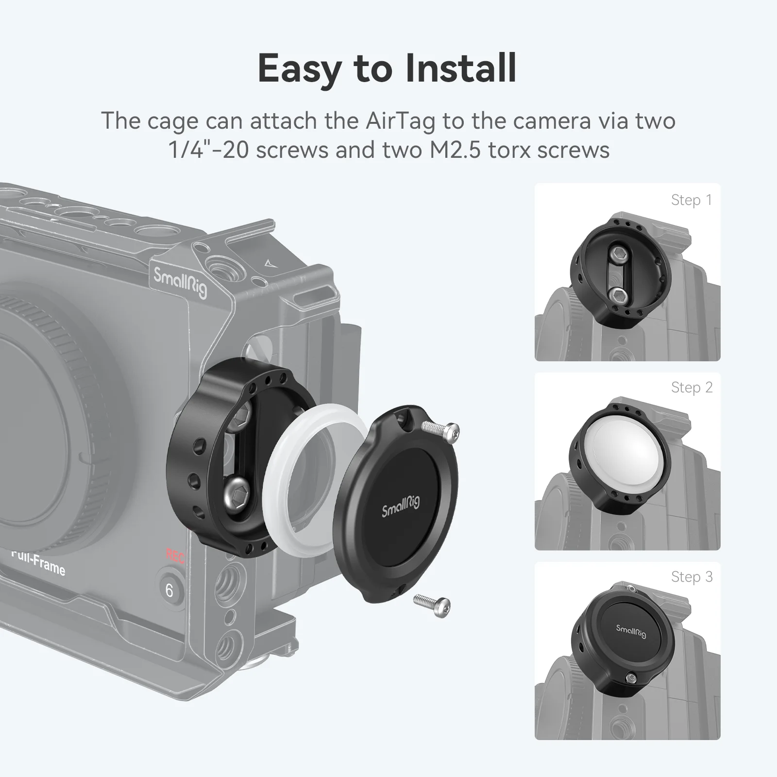 Smallrig Kooi Voor Airtag Met Een 18Mm Through Slot Met 1/4 "-20 Schroefdraad Mount Airtag Op de Camera Track Apparaten MD4149