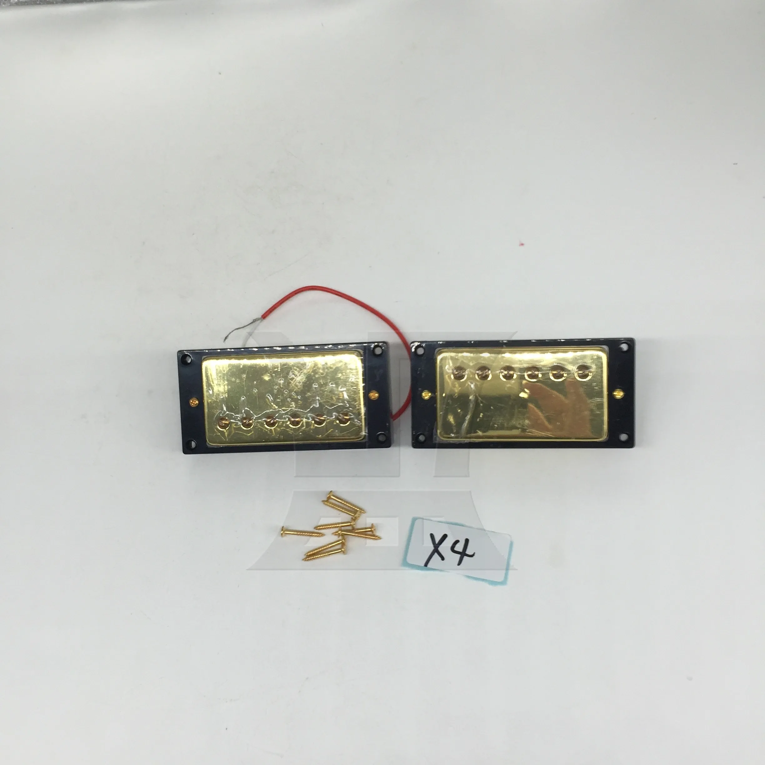 

Yibuy 8pcs Guitar Double Coil Bridge Pickup Gold Red Wire for Electric Guitar