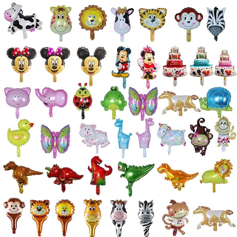 10pcs Mini Animals Shaped Balloon Lion Cow Tiger Bear Cartoon Insect Foil Balloons Kids Toy Birthday Party Decoration Air Globos