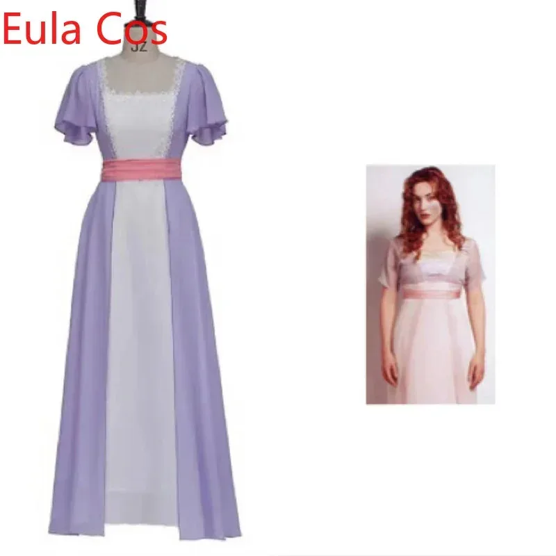 

Titanic Rose Cosplay Costume Lace Romantic Dress Outfits Halloween Carnival Party Evening Gown Dress