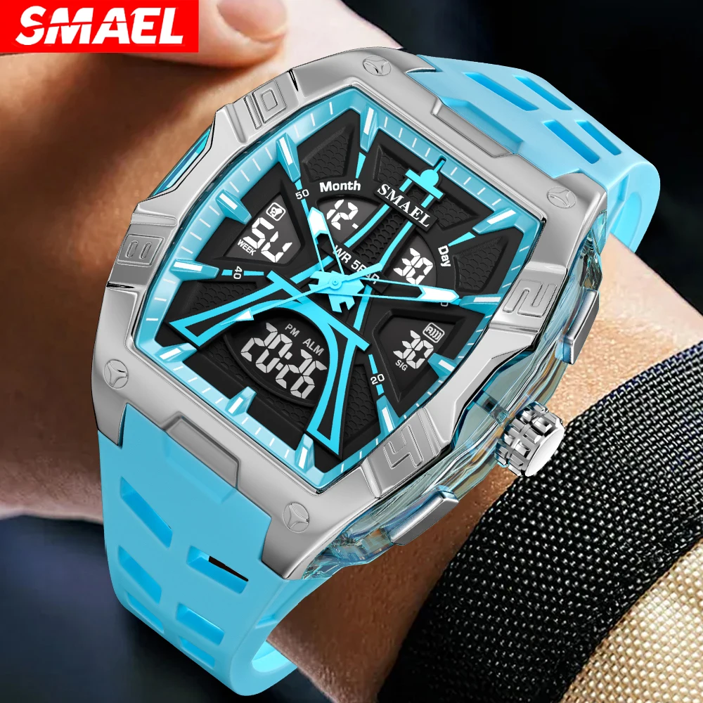 SMAEL Luxury Men Watches Waterproof Luminous Watch For Man High Quality LED Quartz Chronograph Sport  Wristwatches Clock Male
