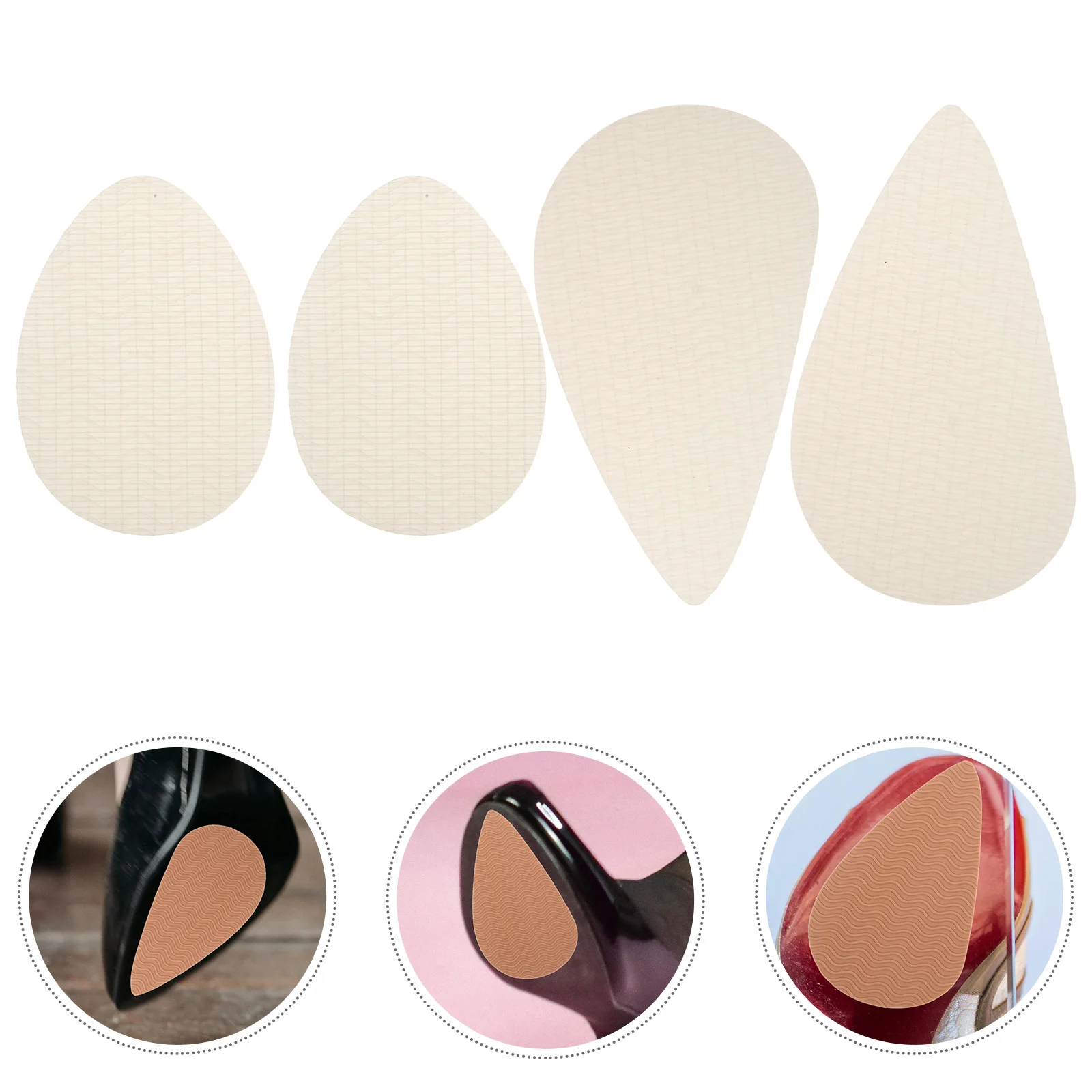 

2 Pair Anti-slip Stickers for Soles Shoe Protector Heels Pads High Foot Rub Grid Glue Protection Women