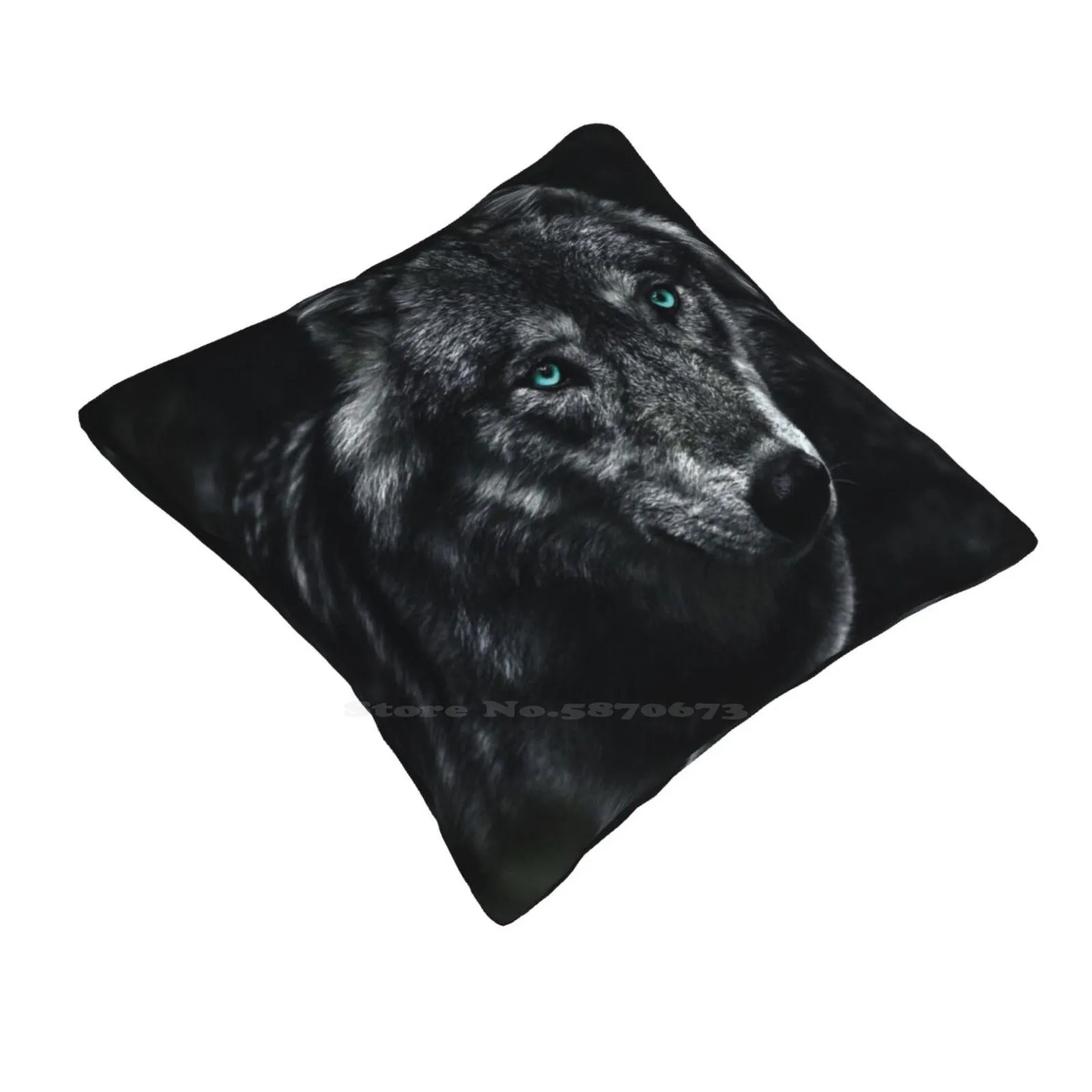 Wolf With Blue Eyes Pillow Cover Hug Pillowcase Teen Wolf Wolves Cute Dog Furry Werewolf Nature Stiles Stilinski Animals Blue