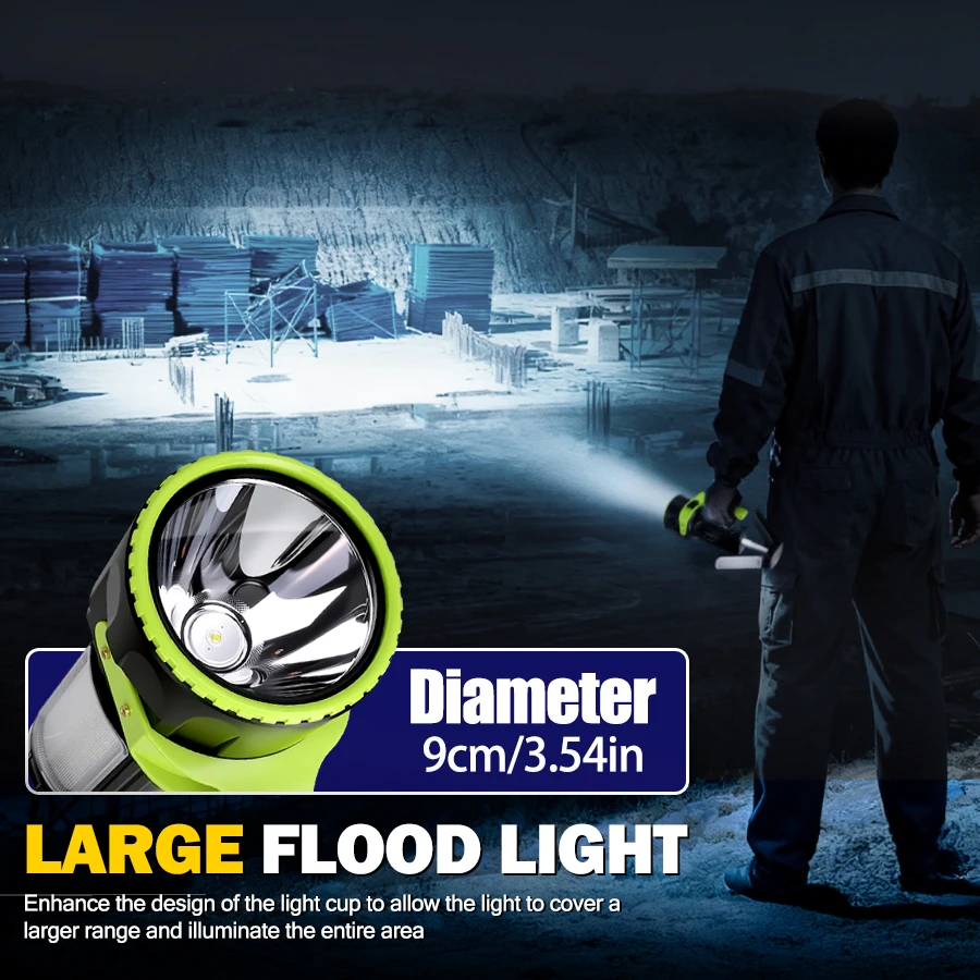 مصباح يدوي XHP50 LED ساطع 1000 متر، ضوء بحث زوومابلي XPE مع شحن من النوع C، قضيب تليسكوبي مقاوم للماء IPX6 وعرض الطاقة