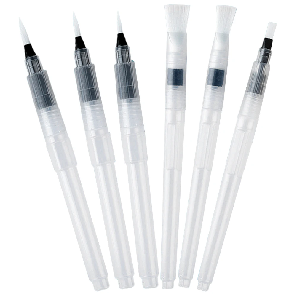 

6pcs Hand Drawing Brush Set Watercolor Pens 190mm Portable Easy Control Lightweight Supplies Painting Tools