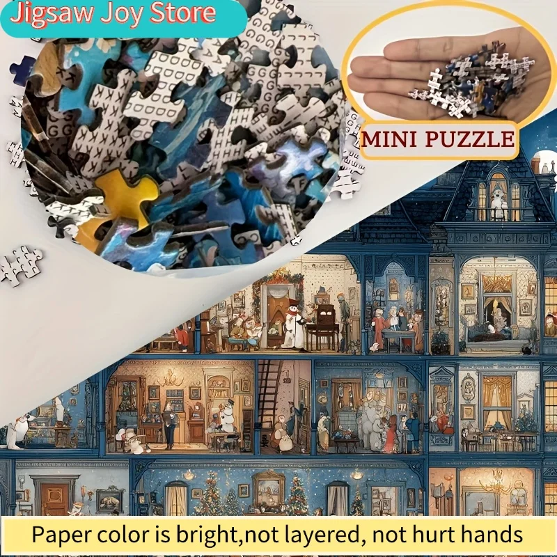 1 Caja de Mini Rompecabezas de Papel para Adultos: "Barrio Acogedor" o Juegos y Actividades para Fiestas