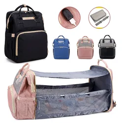 Crib Mommy Bag Multifunctional Large-capacity Mother and Baby Bag Convenient Folding Bed Mommy Bag