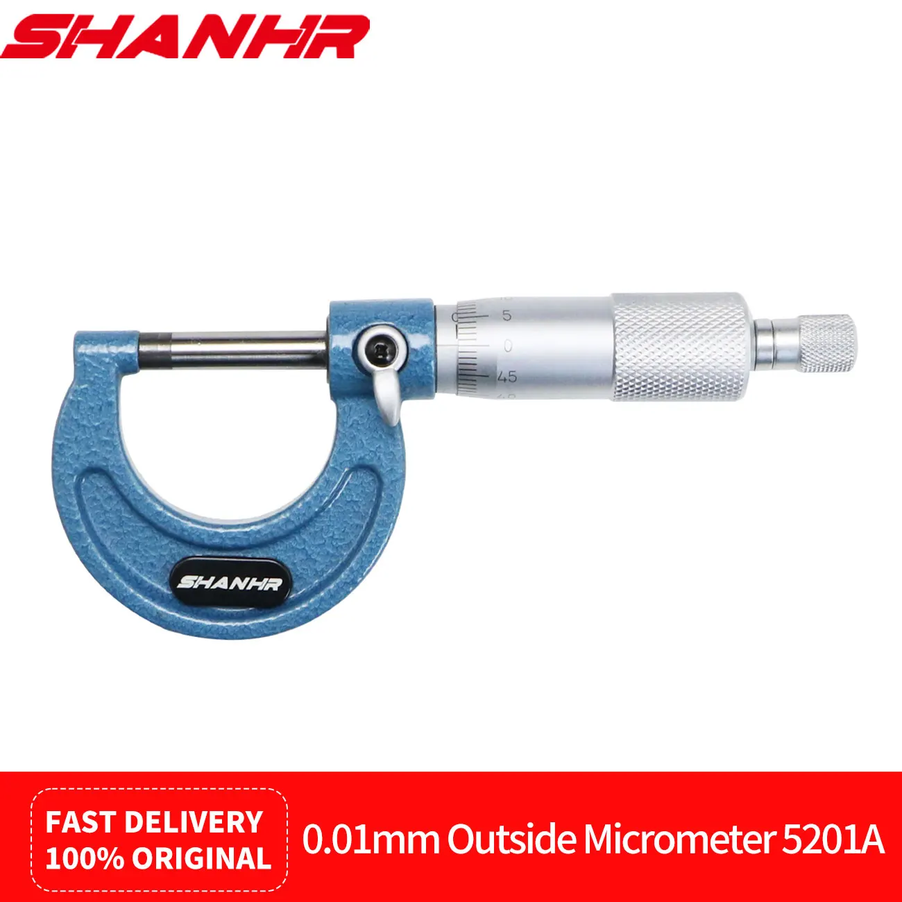 SHANHR Outside Micrometer,0-25mm,0.01mm Graduation Machinist Micromete Micrometer Set,Alloy Precision Micrometer Machinist Tool
