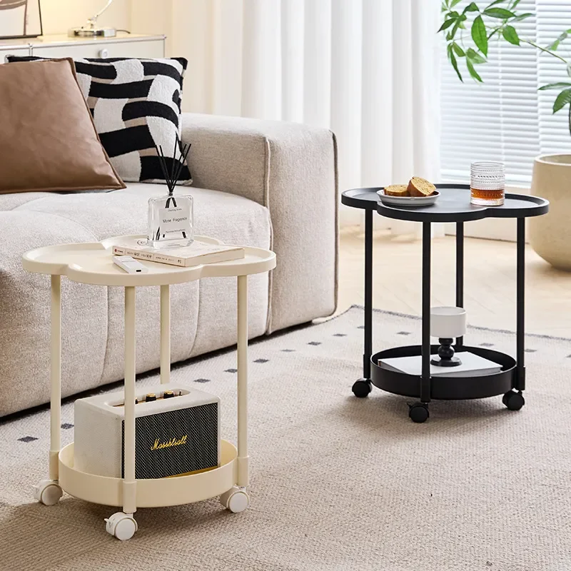 for Movable Trolley Living Room Sofa Side Creative Side Cabinet Shelf Four Leaf Clover Table Cross Border Labeling