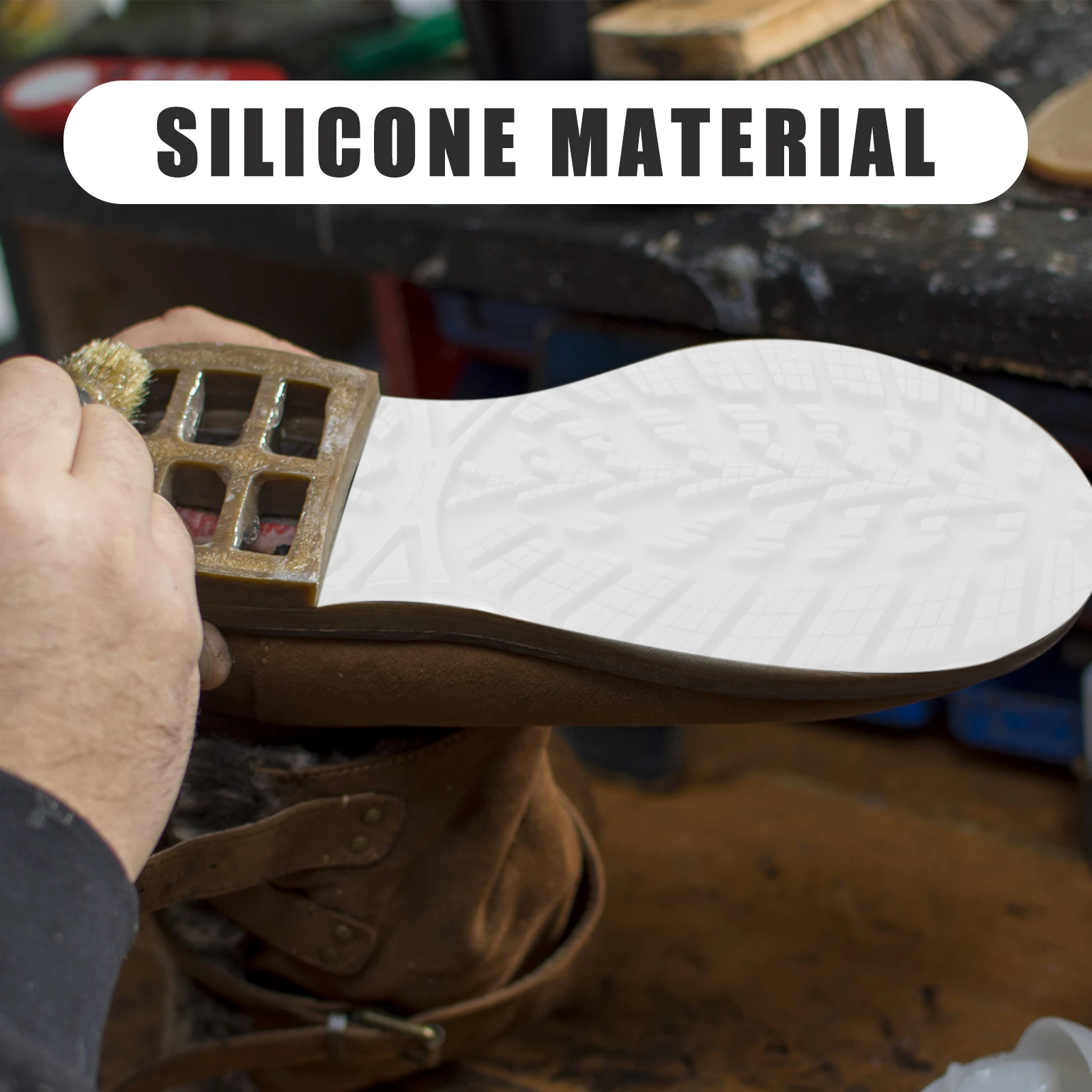 

1pcs 1 Pair Large Size Sole Repair Material Non Slip Durable Rubber Heel Pads for Sneakers Shoe Heel Repair Anti Slip Soles Boot