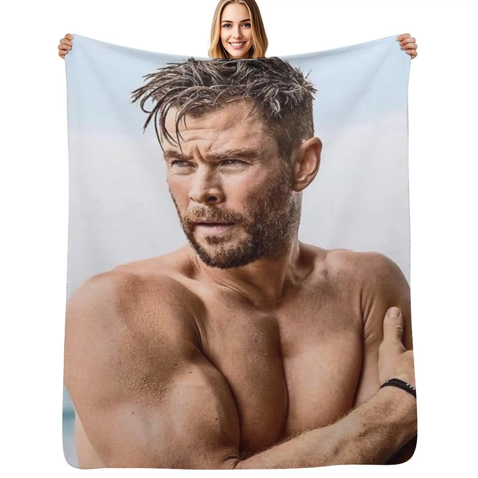 

Chris Hemsworth Throw Blanket Cozy Throw Blanket for Bed Sofa Chair