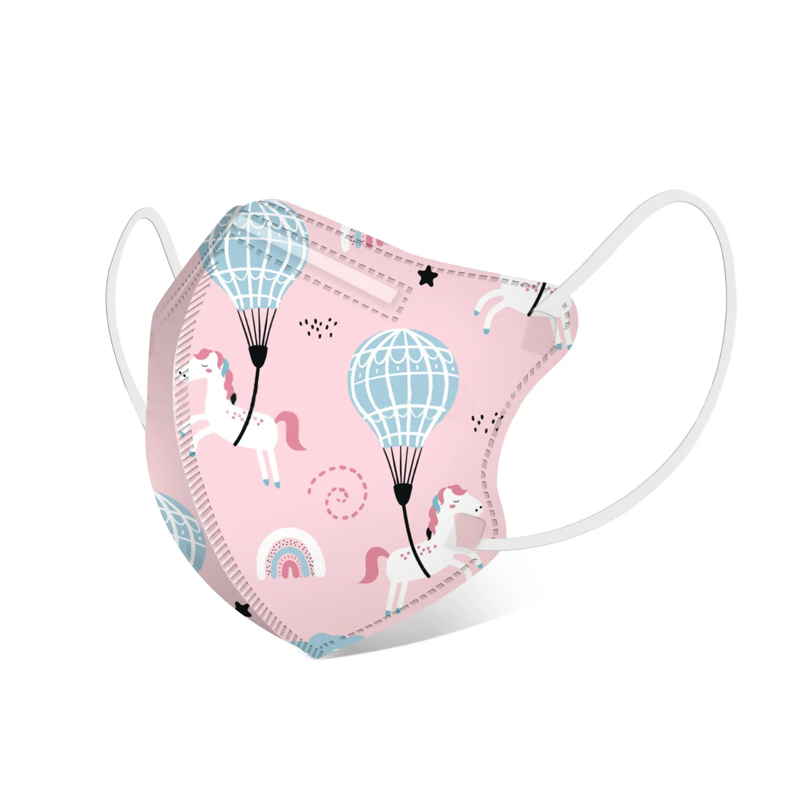 قناع واقٍ من أربع طبقات يمكن التخلص منه مطبوع عليه رسوم كرتونية للأطفال، أقنعة واقية مضادة للغبار، قناع للفم #2