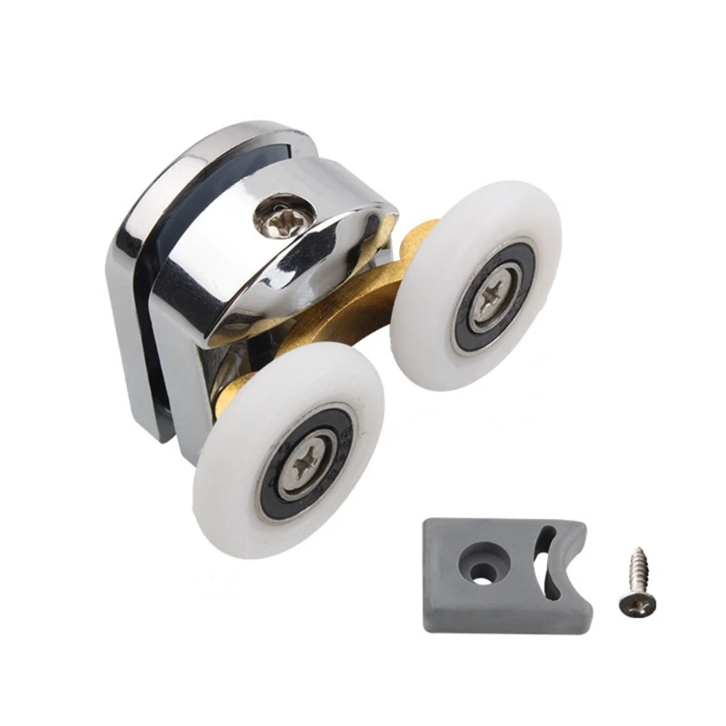 Sliding Door Pulley Wheels Runner Shower Door Wheels Upper Bottom Rollers Shower Room Cabins Pulley Easy to Install