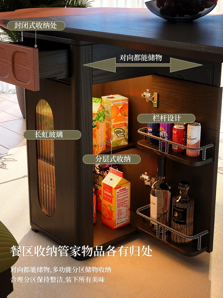 طاولة طعام متكاملة فرنسية، شقة صغيرة من القرون الوسطى، طاولة طعام من الخشب الصلب قابلة للطي