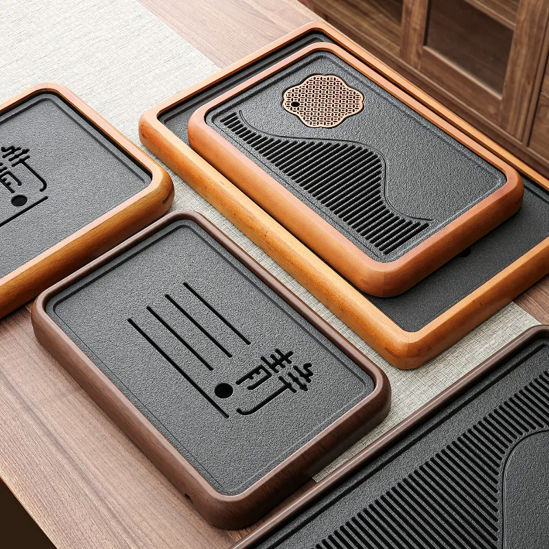 

Wooden Serving Tea Tray Luxury Accessories Office Valet Drainage Chinese Kitchen Tea Tray Living Room Bandejas Home Decorationgs