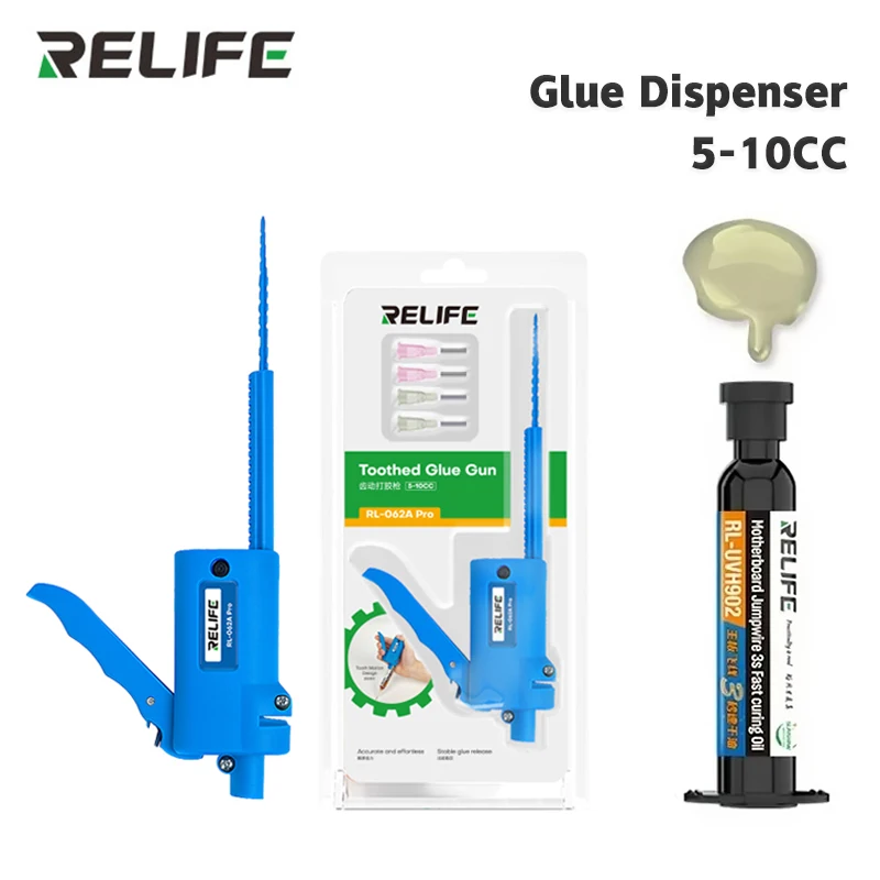 

RELIFE RL-062A Pro RL-062D Ручной дозатор клея Шестеренчатый приводной клеевой пистолет для шприца 5-10CC для набора инструментов для ремонта печатных плат мобильного телефона