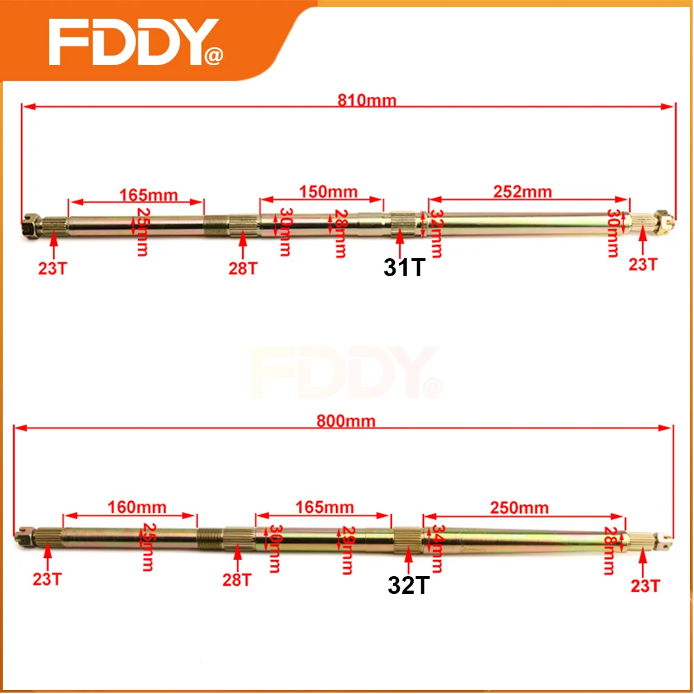 FDDY Rear Axle Assembly With 530 Sprocket Hydraulic Brake Kit For China GY6 ATV 150cc 200cc 300CC UTV Buggy Quad Bike Accessorie