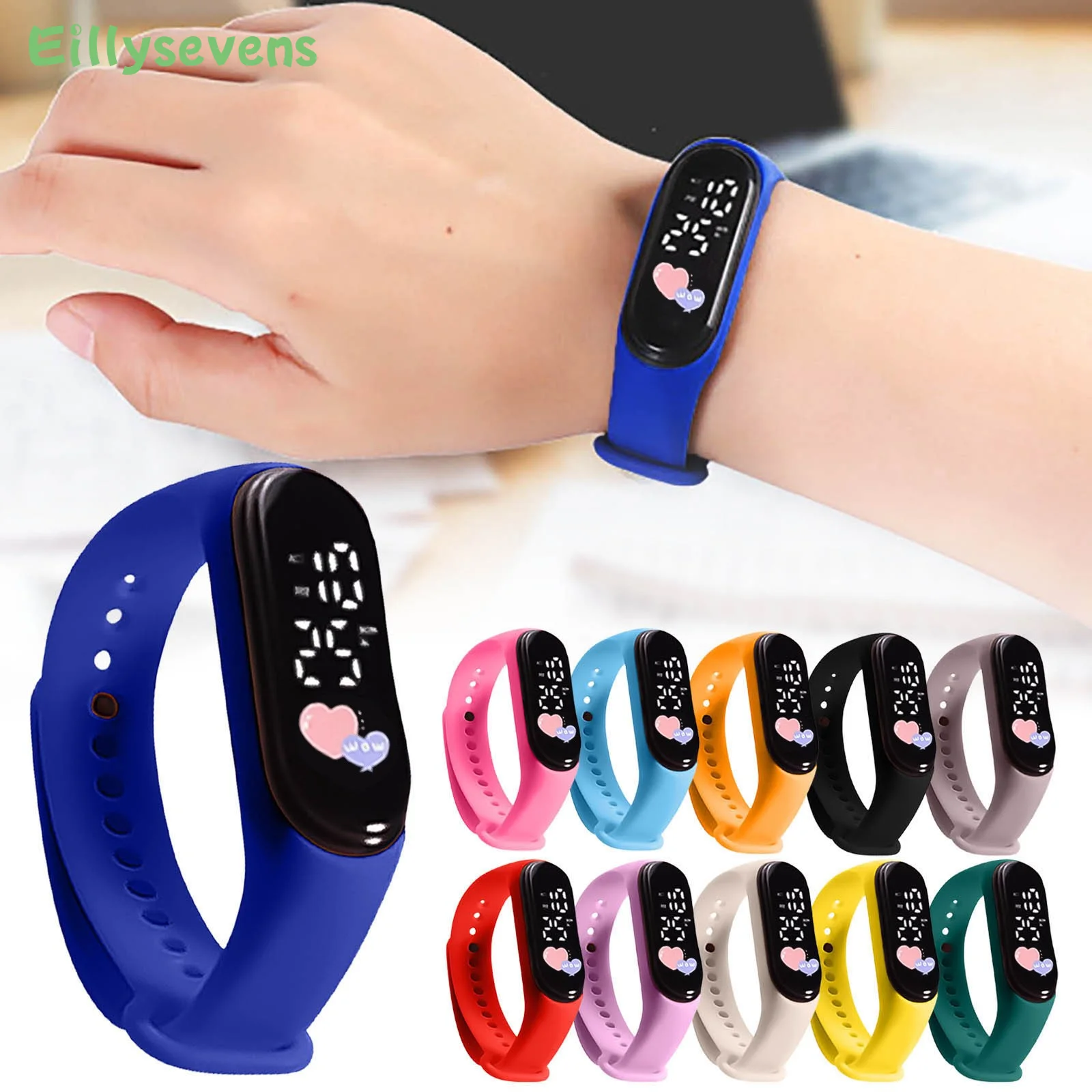 Montre intelligente multicolore pour enfants, montre-bracelet numérique LED pour enfants, garçon, fille, extérieur, étanche, montres de sport pour étudiants