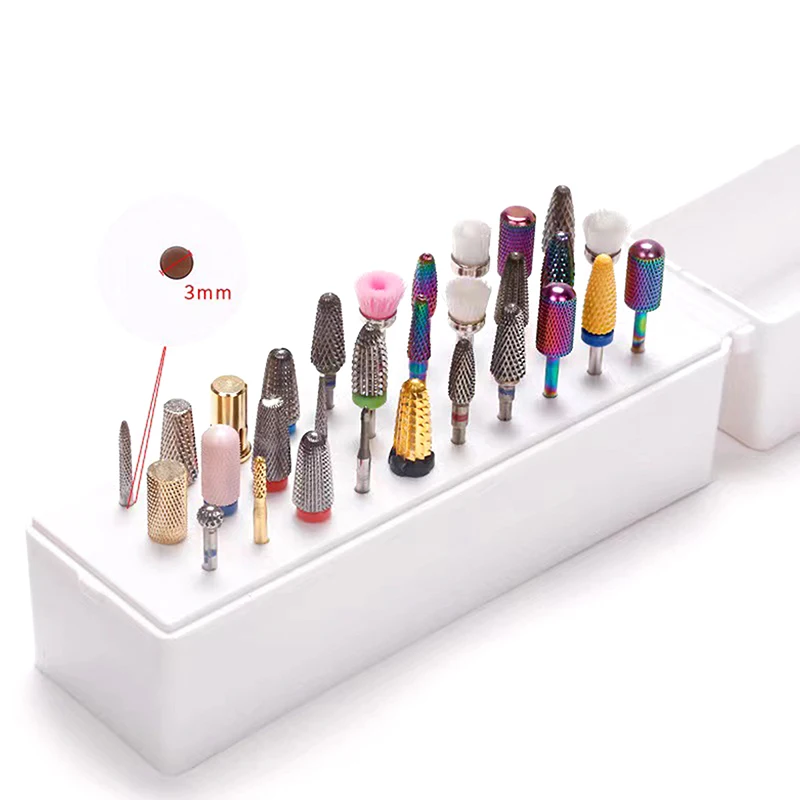 30 Holes Nail Drill Bits Storage Box Nail Grinding Head Holder Stand Display Container Milling Cutter Manicure Organizer Stand