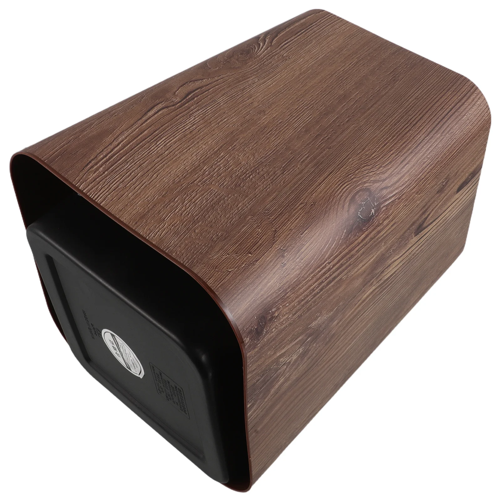 

8.5L Garbage Can Swing Lid Wood Grain Design Retro Trash Bin Bathroom Kitchen Bedroom Office Waste Basket Trash Cans for Bedroom