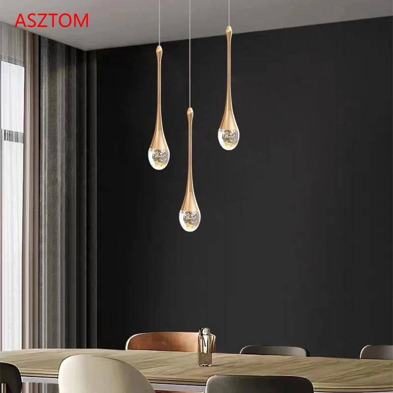 Modern LED Crystal Pendant Lights Double Head Hanging Lamp Home Decor Dining Room Bedroom Bar Cafe Drop Light