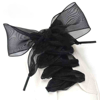 120cm Cute Fashion Solid Colour Shoe Laces Ladies 3.8 Widen Women Girl Lace Flat Bottom Silk Satin All-match Pair of Shoelaces