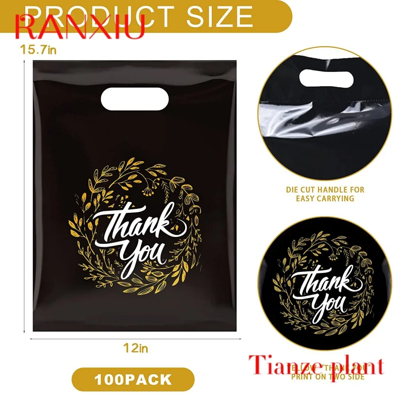 Custom Custom Printed Logo Design LDPE/HDPE Handle Bag Poly Plastic Shopping Bags for Clothes