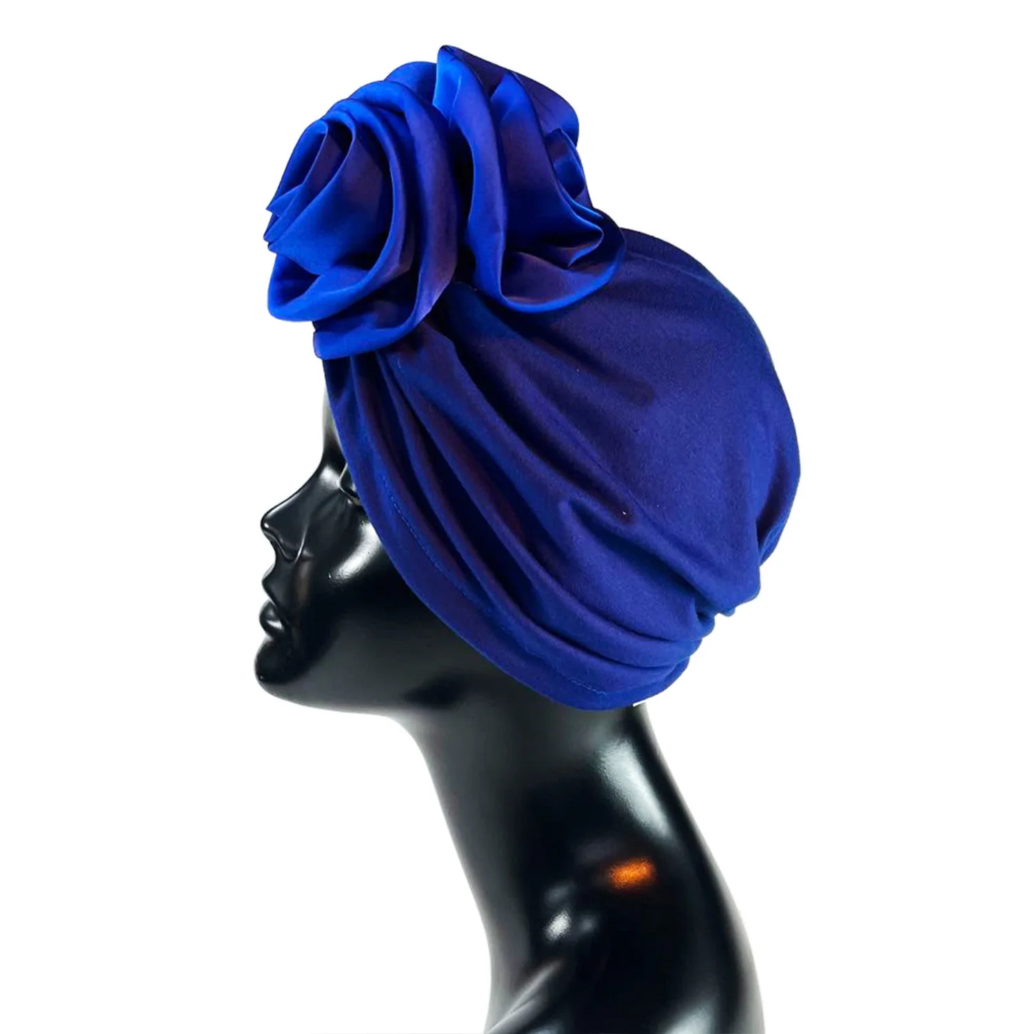 2024 New Flower Decoration Turban Solid Color For Women Party Turban Headwear Cap Hair Accessories Ladies Cancer Hats India Cap