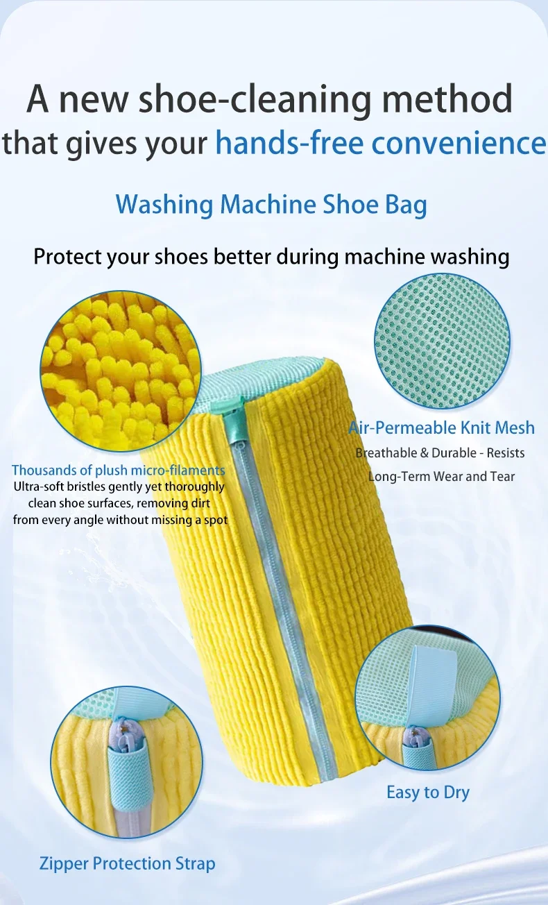 Schuhtasche für faule Menschen, eine spezielle Schutztasche für die Haushaltswaschmaschine, die Verformungen verhindert und Schuhe nicht beschädigt. – Detail 3