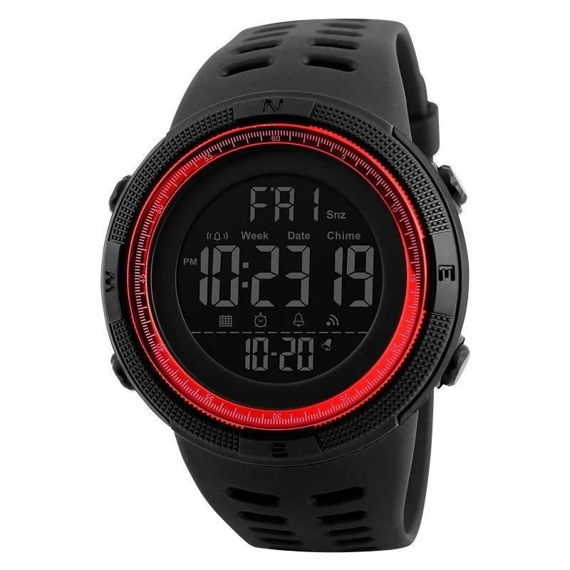 Men Fashion Multi-function Digital Sports Rubber Casual Outdoor Watch