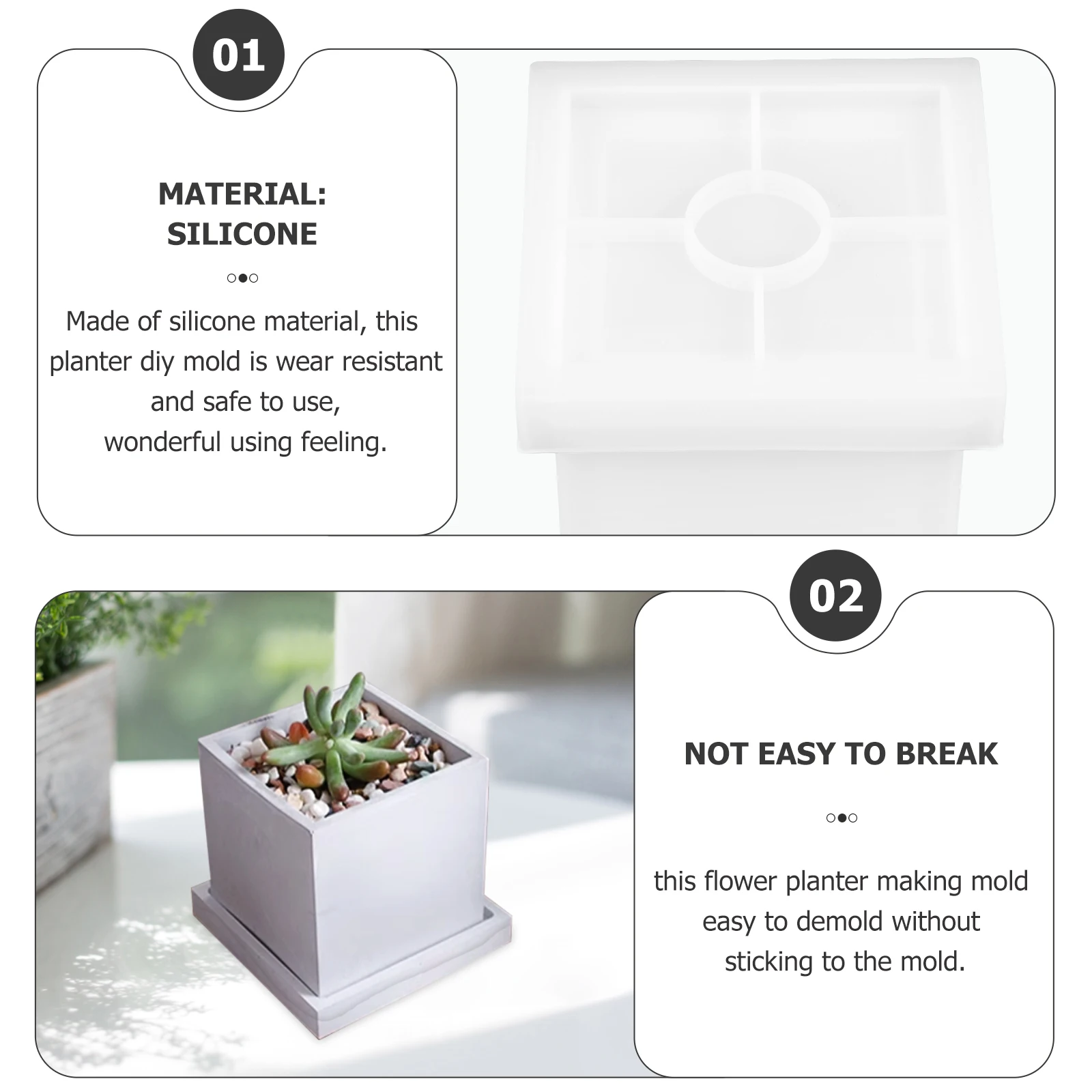 

Flower Pot Silicone Mold Concrete Molds Plant DIY Epoxy Brush Holder Vase Resin Casting Planter Saucer Craft Practical Gifts