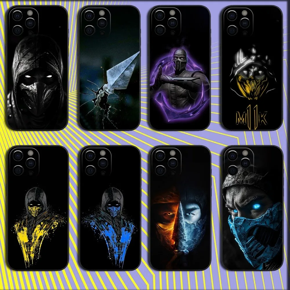 MK M-Mortal Kombat Phone Case For iPhone 16,15,14,13,12,11,Pro,X,XS,Max,XR,Plus,Mini Soft Black Cover