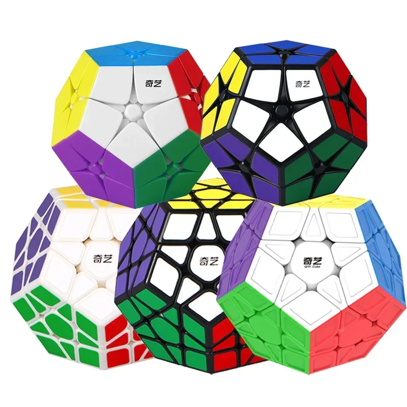 [Picube] QiYi Megaminx Qiheng 2x2 3x3 Bundle set Stickerless Black Stickers Speed Cube educational baby kids Puzzle Toys