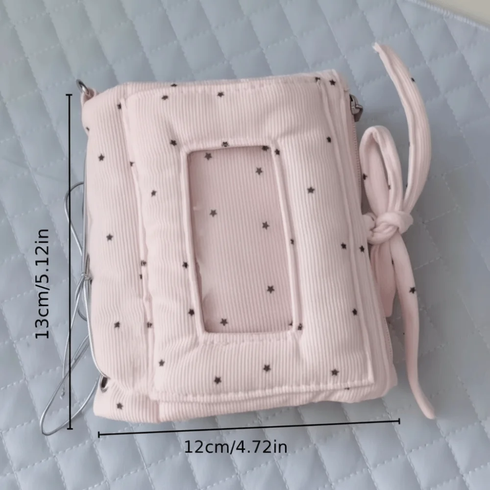 M5 Mini Pocket Notebook 3-Fold Polka Dot Diary Notebook No Inner Pages Transparent Window Strap Binder Note Planner view 6