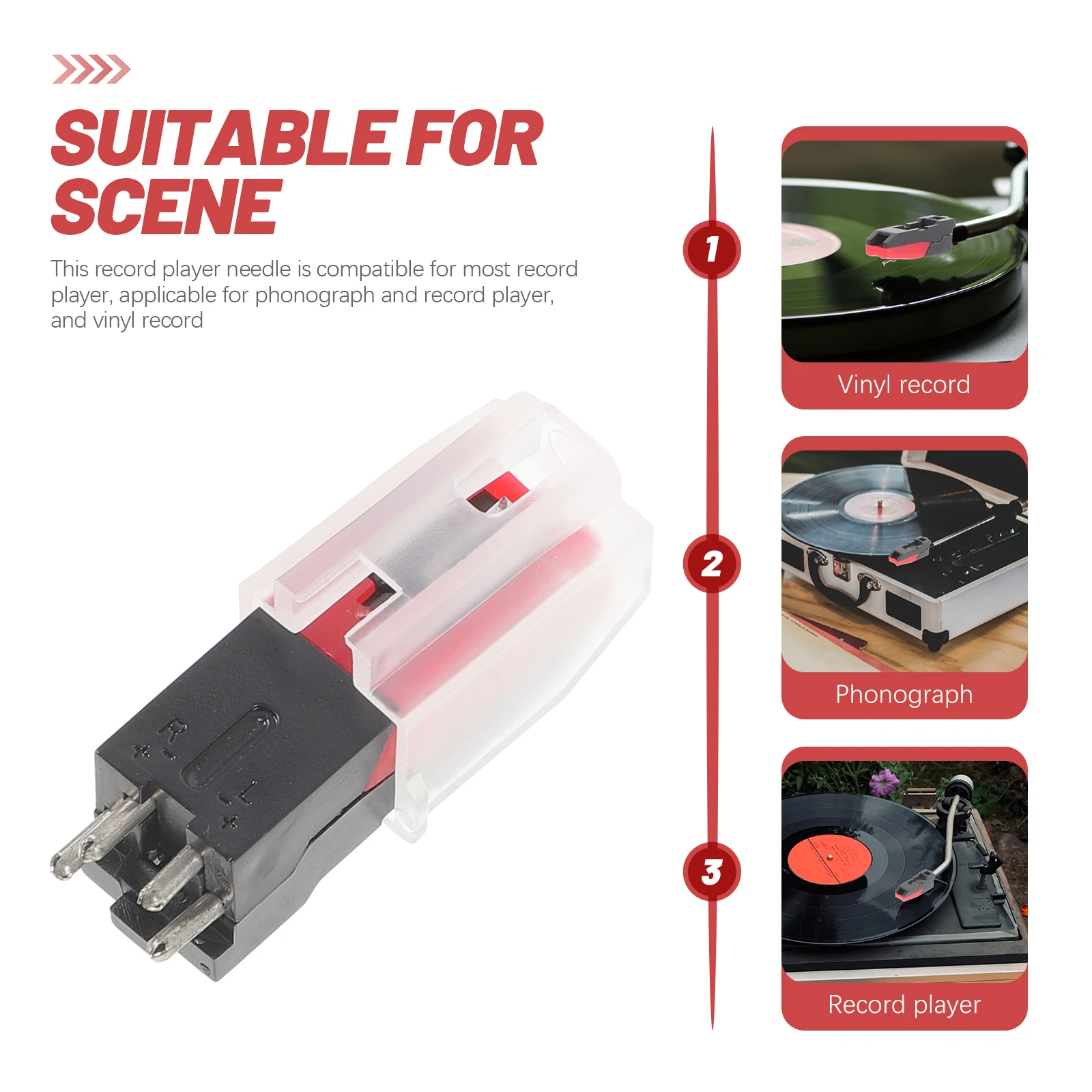 

Plastic Pickup Stylus Needle for Record Player Turntable ABS Aluminum Long Tone Universal Compatibility
